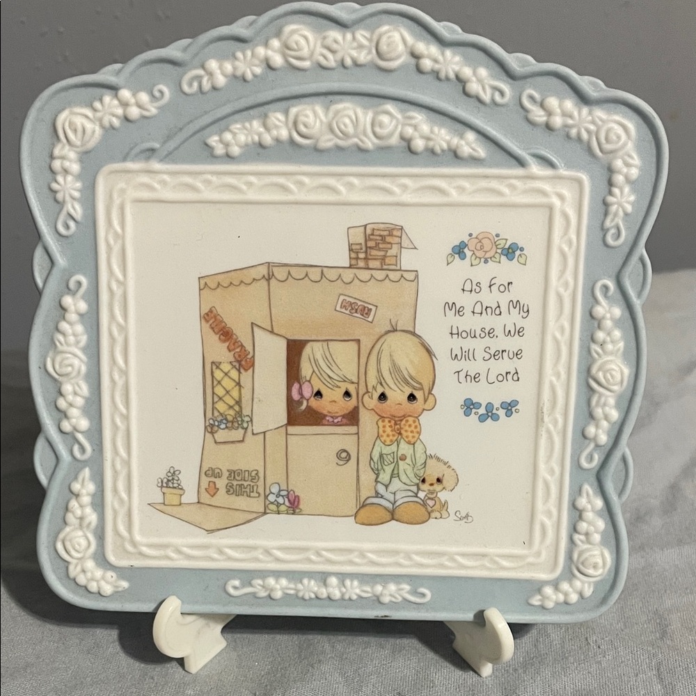 Vintage Precious Moments “ as for me and my house” Decorative Plaque